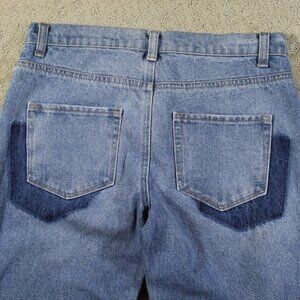 Vintage Forever 21 High Waist "Moved Pocket" Raw Hem Cropped Blue Jeans